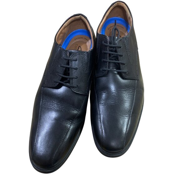 Clarks Men's Dress Shoes Whiddon Pace Black Leather Oxfords Lace-Up Size 9 W - Picture 7 of 10